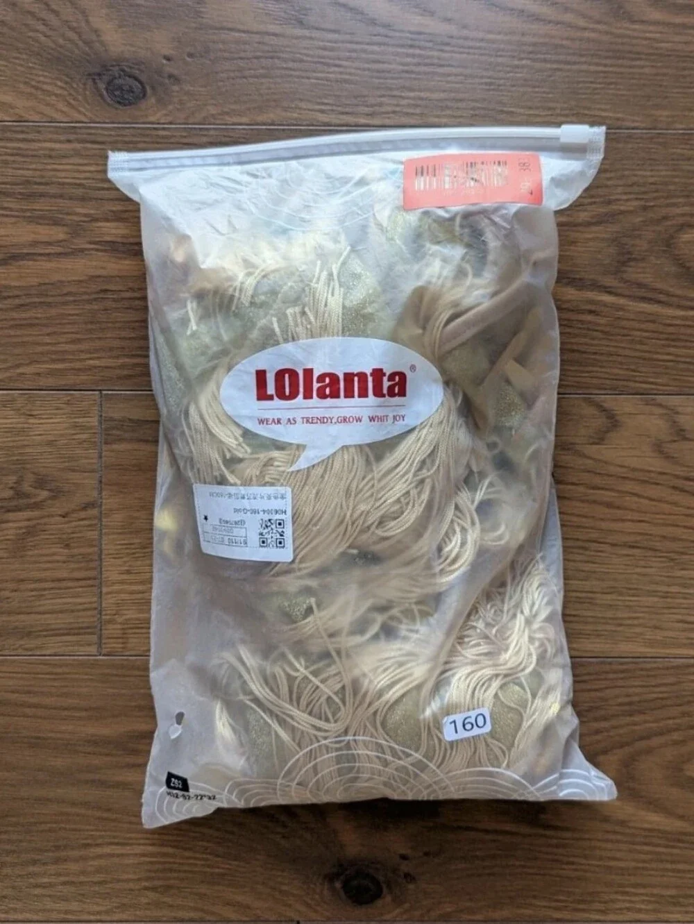 Lolanta 2 Piece Latin Dance Costume Gold Childs Size 130 & 160 Sequin Fringe NWT